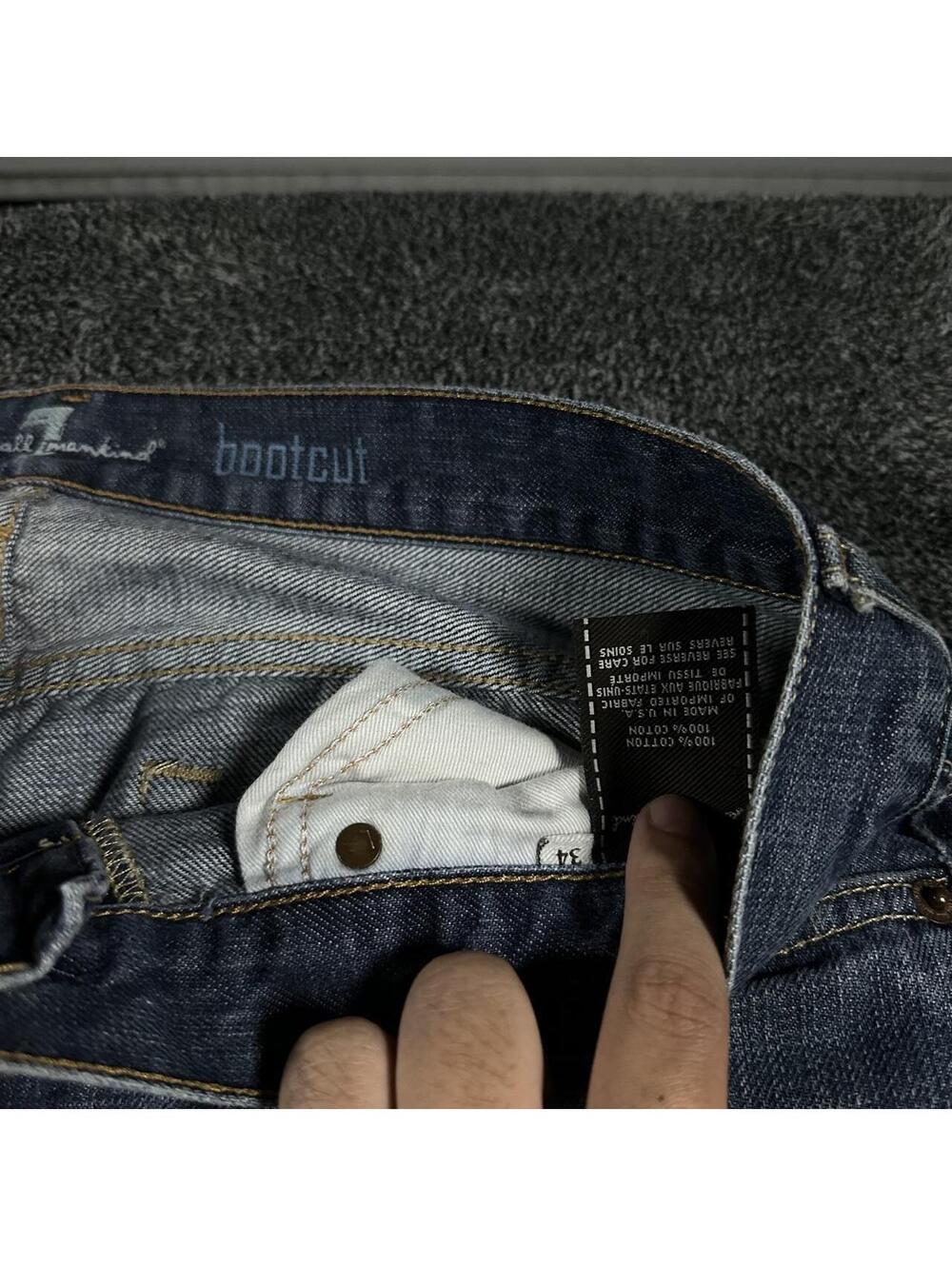 Y2K Rockstar Archive 7FAMK Grunge Bootcut Jeans - Fits 34x33! - Picture 3 of 7